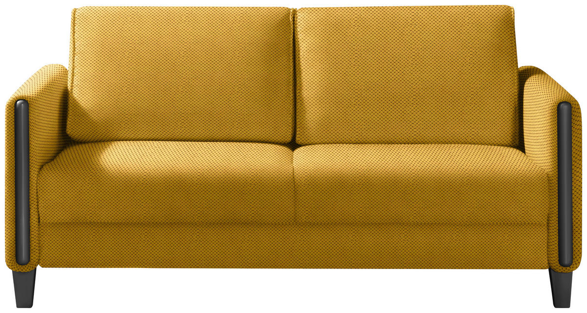 SCHLAFSOFA in Holz, Textil Schwarz, Currygelb  - Currygelb/Schwarz, Design, Holz/Textil (174/88/104cm) - Niels Andersson