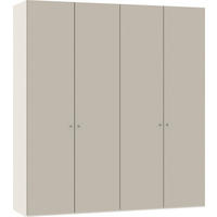 FALTTÜRENSCHRANK  in Weiß, Sandfarben  - Sandfarben/Silberfarben, Design, Glas/Holzwerkstoff (202,5/220/58,5cm) - Jutzler