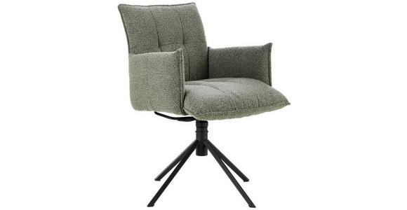 ARMLEHNSTUHL in Webstoff - Schwarz/Grün, Design, Textil/Metall (57/86/65cm) - Valnatura