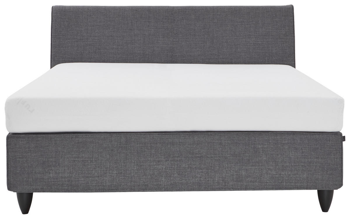 BOXSPRINGBETT 180/200 cm  in Grau, Dunkelgrau  - Dunkelgrau/Schwarz, Design, Holzwerkstoff/Kunststoff (180/200cm) - RUF Betten