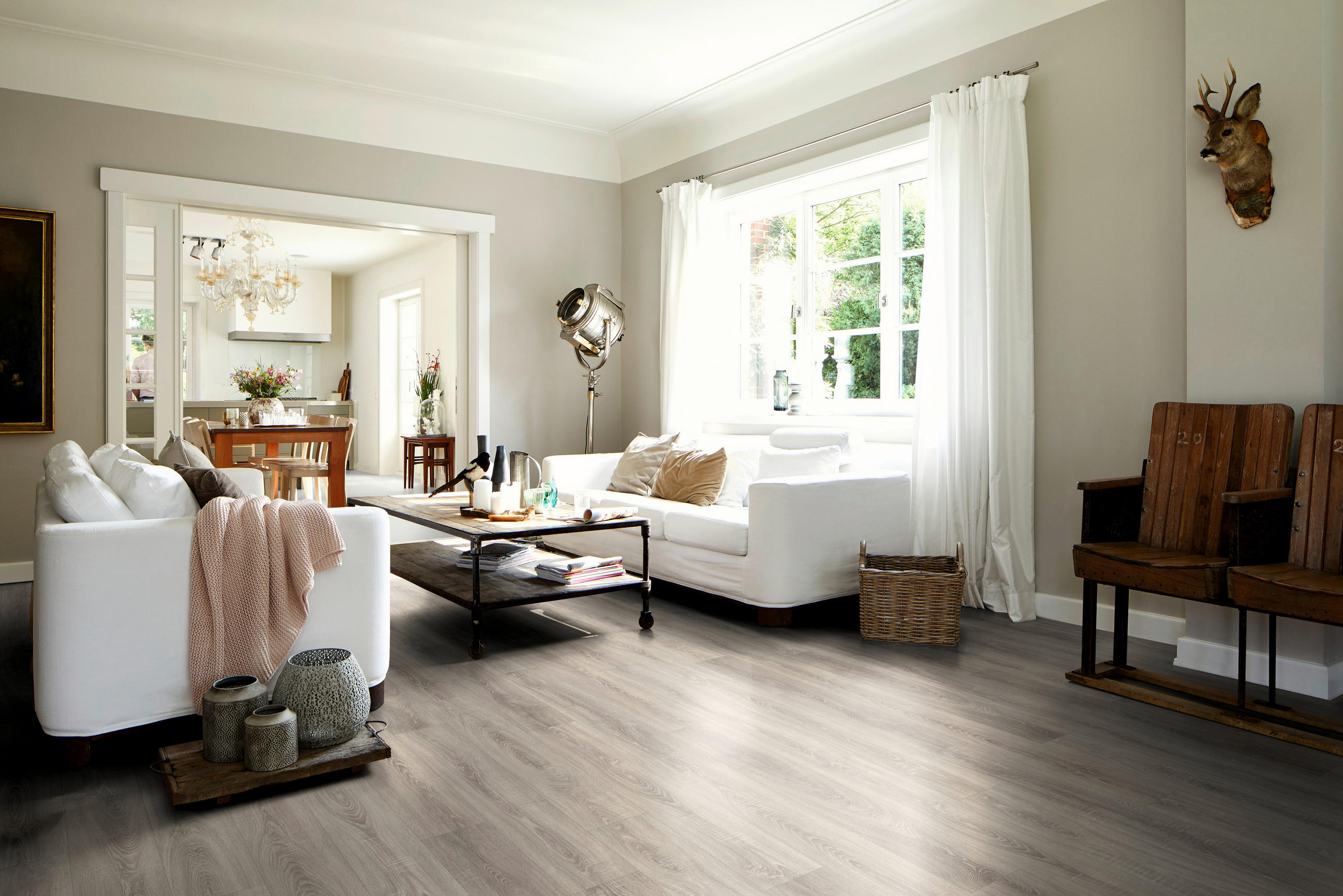 LAMINATBODEN Toscolando Eiche EGGER Nature Sense Aqua  per  m² - Eichefarben/Hellgrau, KONVENTIONELL, Holzwerkstoff (129.2/19.3/0.8cm) - Egger Holzwerkstoffe