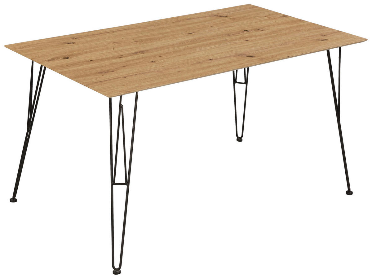 ESSTISCH in Holzwerkstoff   - Anthrazit/Eiche Artisan, KONVENTIONELL, Holzwerkstoff/Metall (140/80/75cm) - MID.YOU