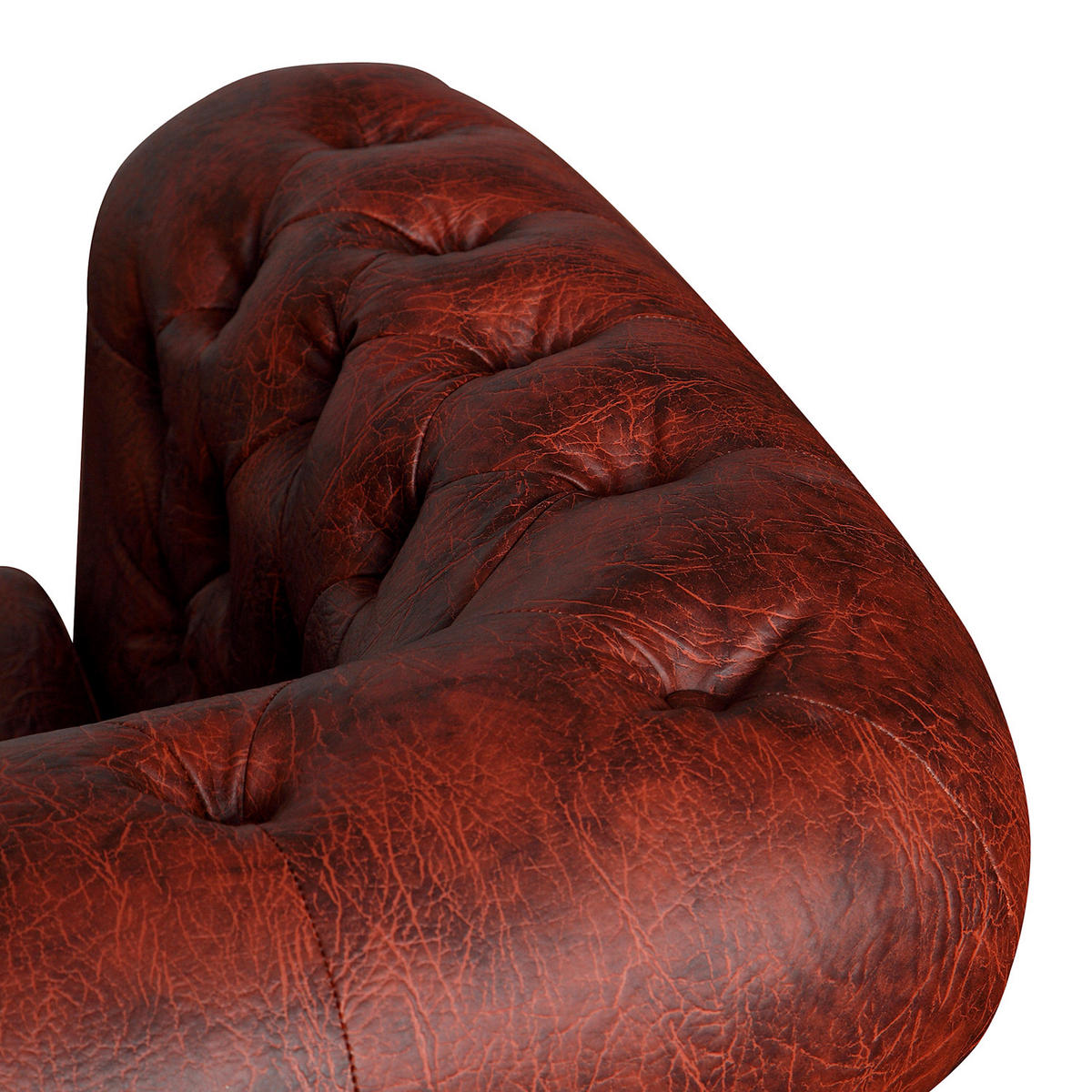 SITZGARNITUR YORK in Lederlook Rostfarben  - Rostfarben/Braun, Design, Holz/Textil (203/72/86cm) - P & B