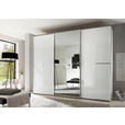 SCHWEBETÜRENSCHRANK in Weiß - Chromfarben/Weiß, Design, Glas/Holzwerkstoff (336/240/68cm) - Moderano