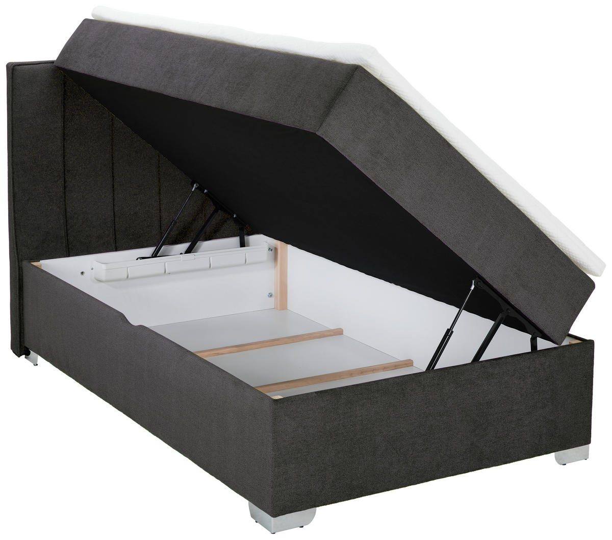 BOXBETT 120/200 cm  in Graphitfarben  - Chromfarben/Graphitfarben, Trend, Kunststoff/Textil (120/200cm) - Boxxx