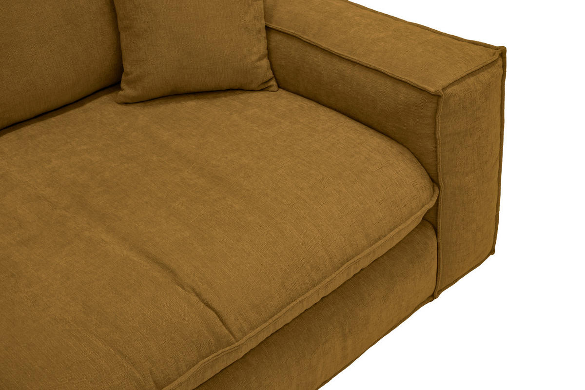 BIGSOFA Chenille Senfgelb  - Senfgelb/Schwarz, MODERN, Kunststoff/Textil (255/76/117cm) - Milino