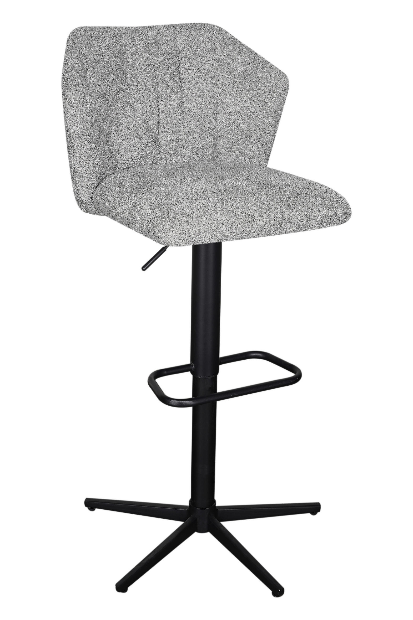 BARSKI STOL, siva, črna  - siva/črna, Design, kovina/tekstil (52,5/89-111/53cm) - Stylife