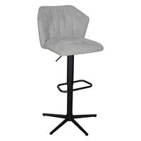 BARSKI STOL, siva, črna  - siva/črna, Design, kovina/tekstil (52,5/89-111/53cm) - Stylife