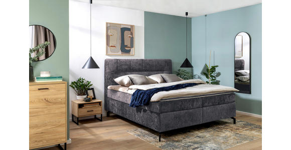 BOXSPRINGBETT 180/200 cm in Anthrazit - Anthrazit/Schwarz, Design, Textil/Metall (180/200cm) - Esposa