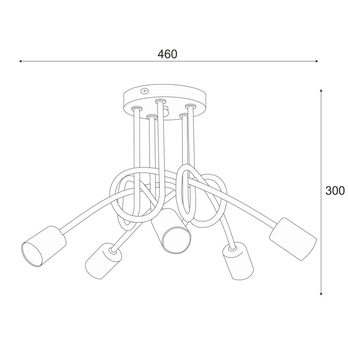 DECKENLEUCHTE Camilla 30/46 cm   - Hellgrau, Basics, Metall (30/46cm)