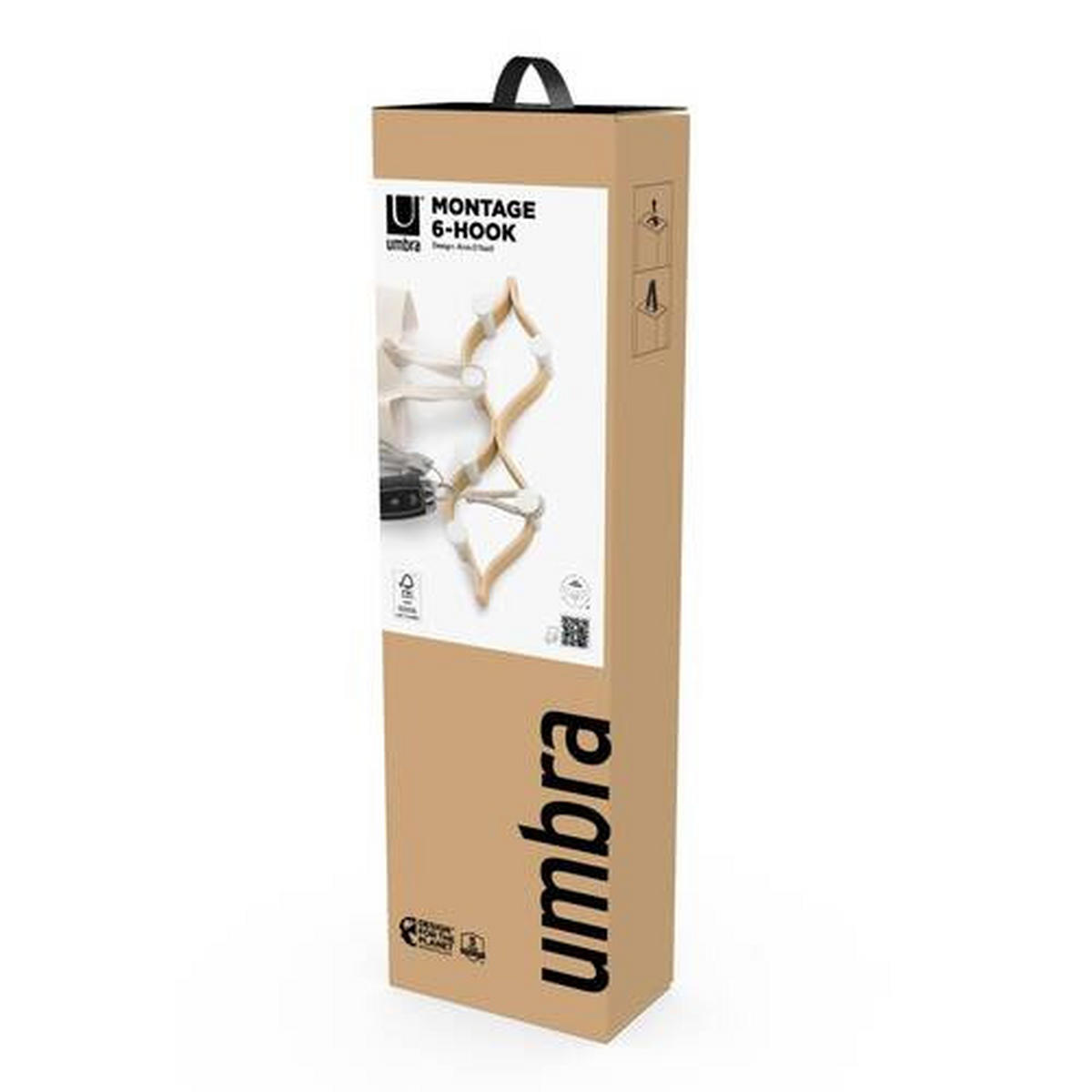 STENSKI OBEŠALNIK - bela/barve bukve, Konvencionalno, umetna masa/les (43/13/6cm) - Umbra