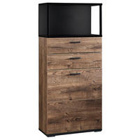 VITRINE in Eichefarben, Dunkelgrau  - Eichefarben/Dunkelgrau, KONVENTIONELL, Holzwerkstoff/Metall (60/141/37cm) - Cantus