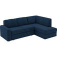 ECKSOFA  in Webstoff Dunkelblau  224/165 cm  - Schwarz/Dunkelblau, KONVENTIONELL, Kunststoff/Textil (224/165cm) - Xora