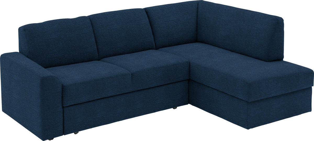 ECKSOFA in Webstoff Dunkelblau  - Schwarz/Dunkelblau, Konventionell, Kunststoff/Textil (224/165cm) - Xora