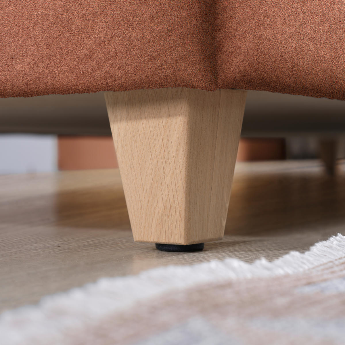 ECKSOFA in Flachgewebe Terracotta  203/261 cm  - Eichefarben/Terracotta, KONVENTIONELL, Holz/Textil (203/261cm) - Sedda