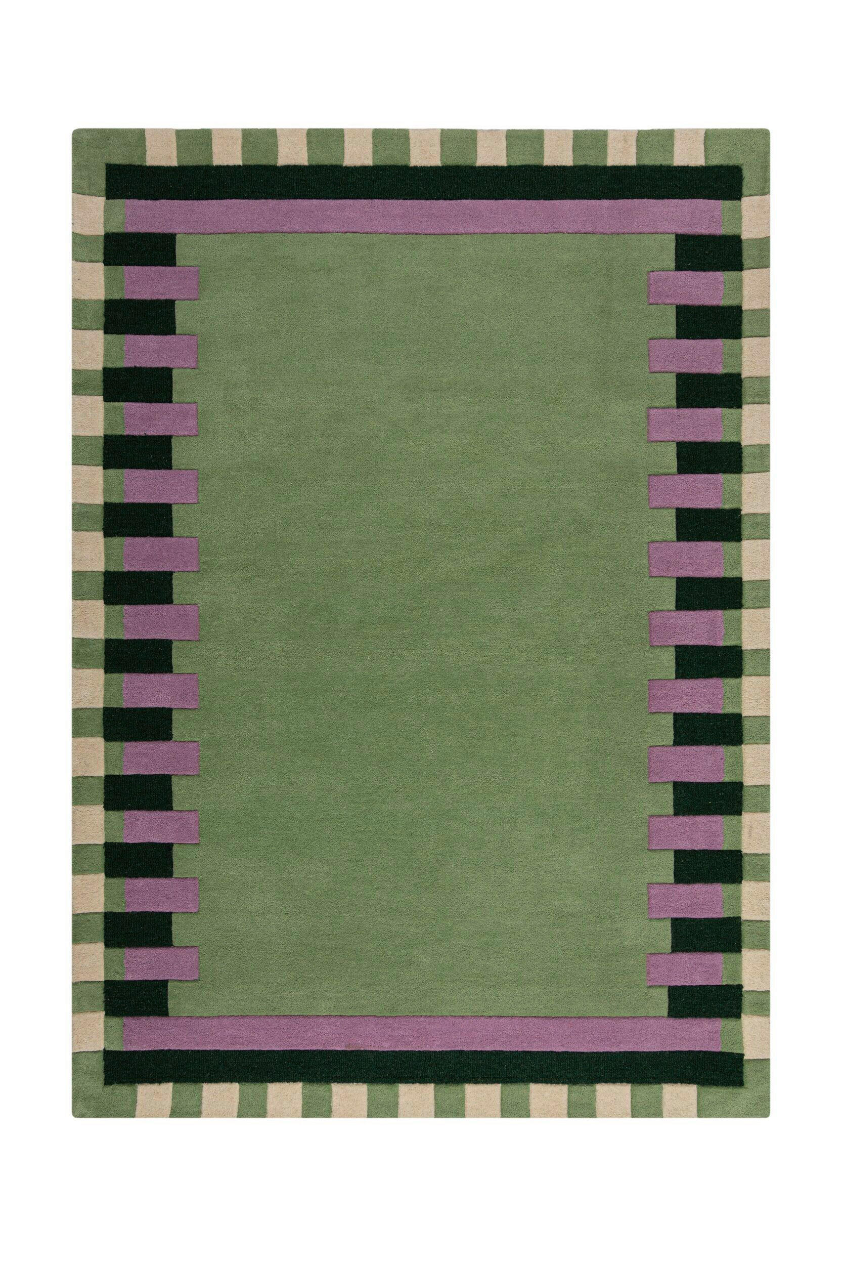 Flair Rugs VLNĚNÝ KOBEREC, 120/170 cm zelená, fialová