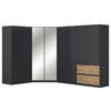 ECKKLEIDERSCHRANK 208/197/298 cm Grau, Eiche Artisan  - Chromfarben/Eiche Artisan, MODERN, Holzwerkstoff (208/197/298cm) - Rauch Möbel