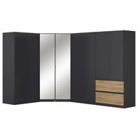 ECKKLEIDERSCHRANK 208/197/298 cm Grau, Eiche Artisan  - Chromfarben/Eiche Artisan, MODERN, Holzwerkstoff (208/197/298cm) - Rauch Möbel