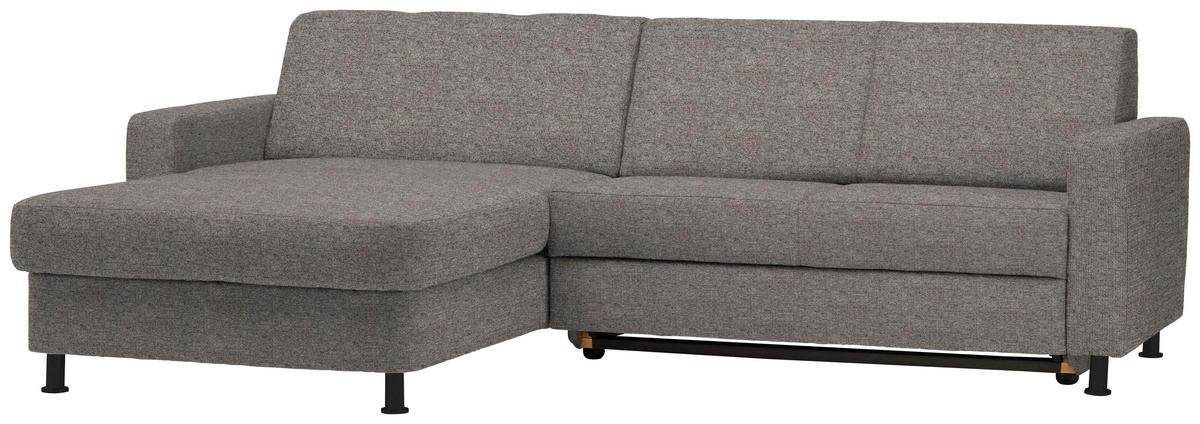 ECKSOFA in Webstoff Grau  165/257 cm  - Schwarz/Grau, Design, Kunststoff/Textil (165/257cm) - Xora