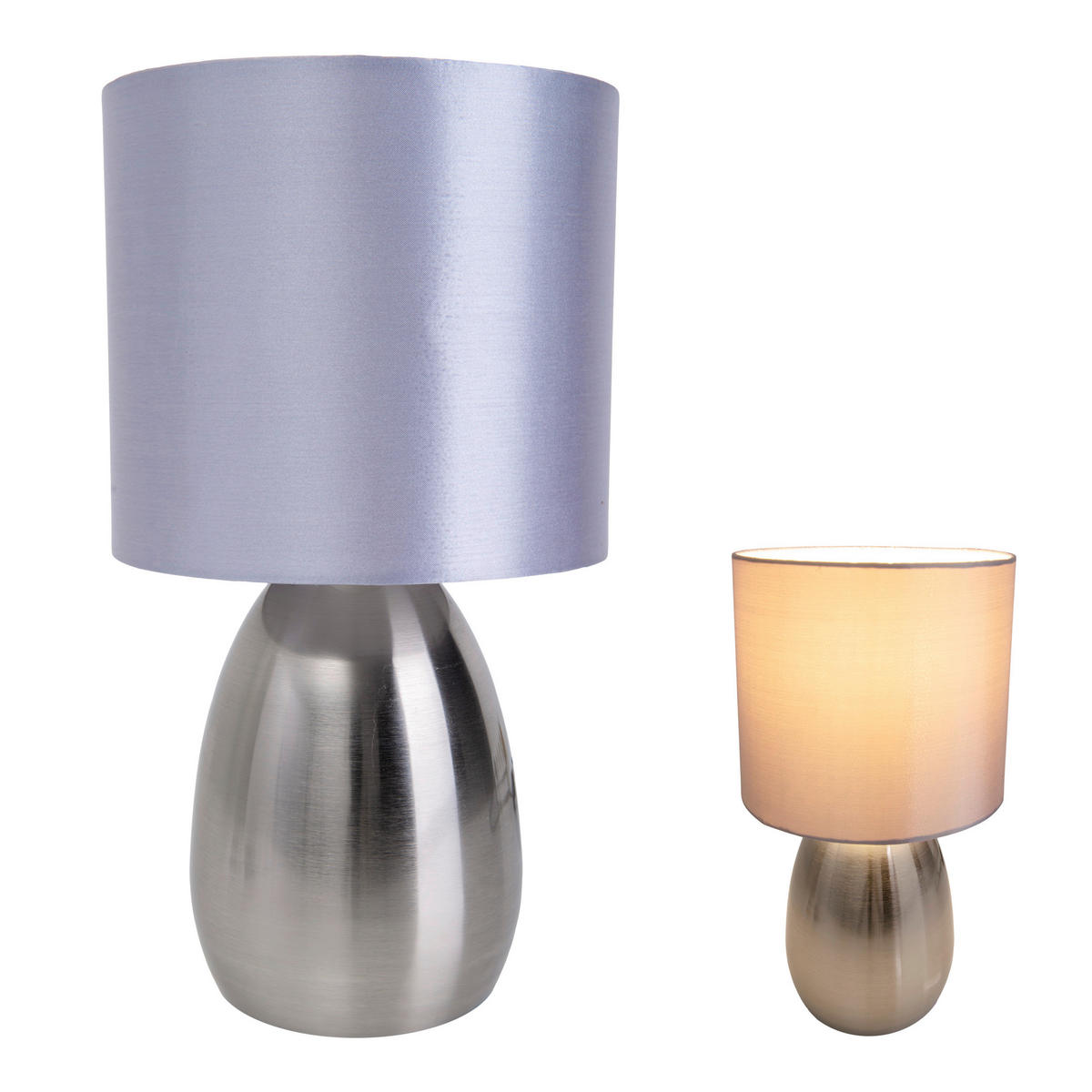 TISCHLEUCHTE Aurum 17,5/33 cm   - Grau, Design, Textil/Metall (17,5/33cm) - Näve