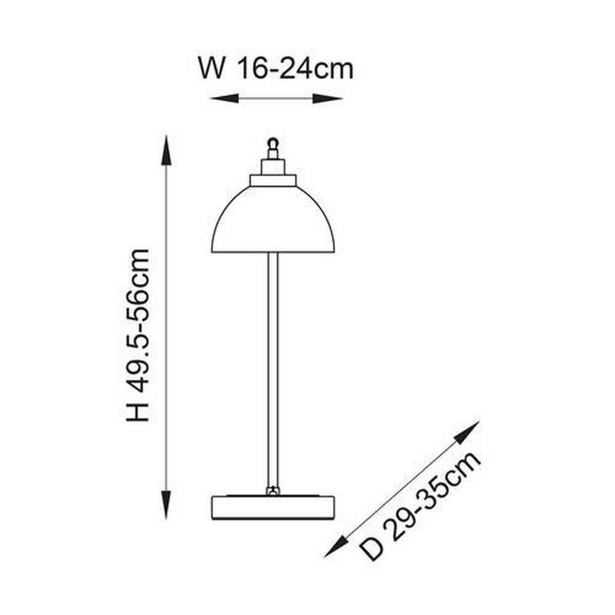 TISCHLEUCHTE 16/35/56 cm   - Chromfarben/Schwarz, Basics, Glas/Metall (16/35/56cm) - ENDON