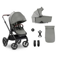 KOMBIKINDERWAGEN  Comfort N Care Air Set  Grey  - Schwarz/Grau, Basics, Textil/Metall (59,5/114/99cm) - Hauck