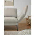 ECKSOFA  in Flachgewebe Naturfarben Armteilverstellung, Relaxfunktion, Drehsitzfunktion  175-224/255-365 cm  - Schwarz/Naturfarben, Design, Textil/Metall (175-224/255-365cm) - Dieter Knoll