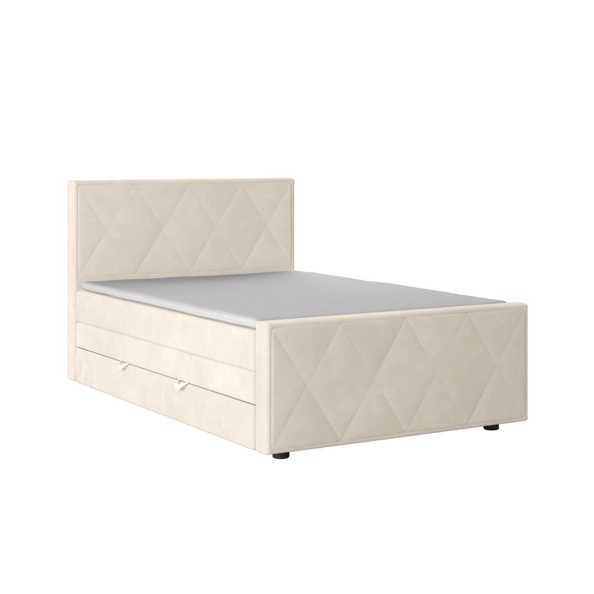 BOXSPRINGBETT 140/200 cm  in Weiss  - Weiss, Modern, Holz/Kunststoff (140/200cm) - MID.YOU