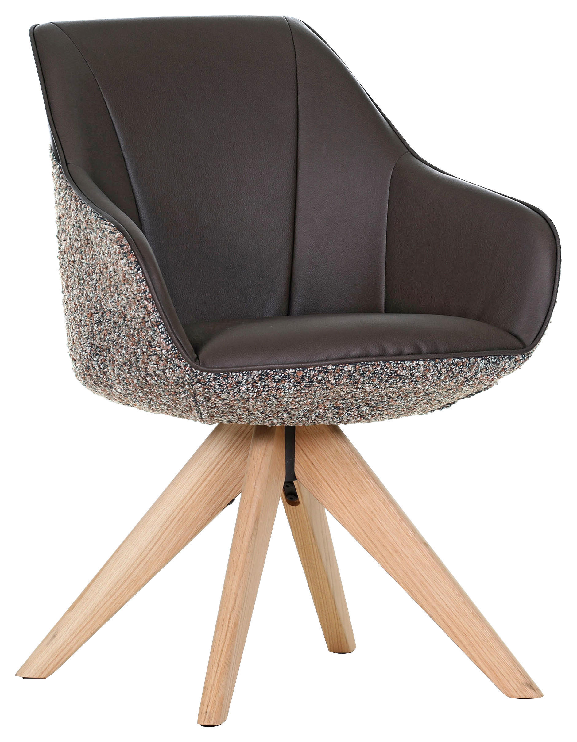 ARMLEHNSTUHL  in Chenille, Lederlook  - Eichefarben/Dunkelbraun, KONVENTIONELL, Holz/Textil (60/83/65cm) - Landscape