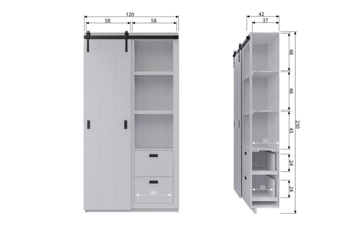 MEHRZWECKSCHRANK 122/230/37 cm  in Grün  - Schwarz/Grün, Design, Holz (122/230/37cm) - Livetastic