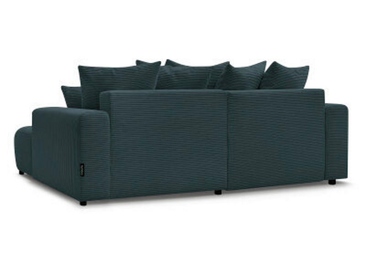 ECKSOFA Ottomane rechts  ATILLA Dunkelblau Cord  - Schwarz/Dunkelblau, MODERN, Kunststoff/Textil (244/149cm)