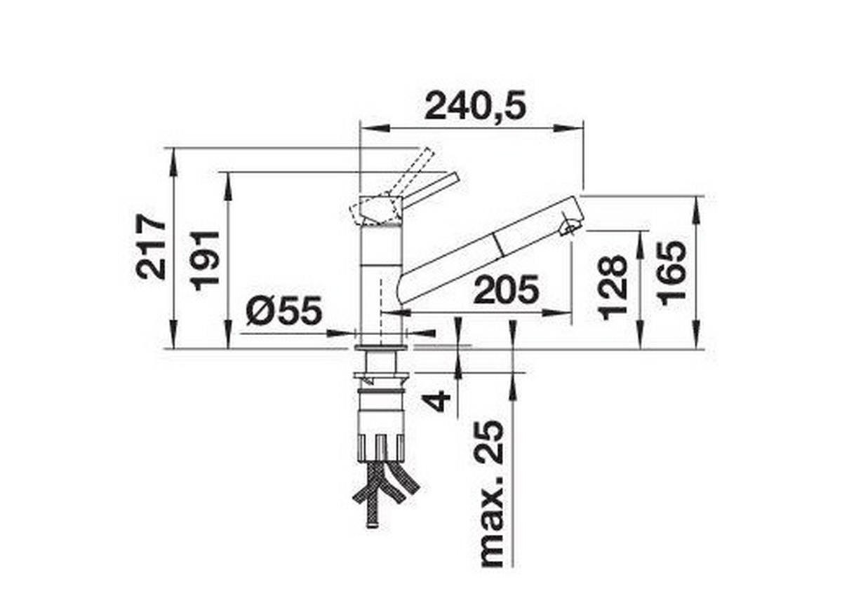KÜCHENARMATUR 525040  - Chromfarben/Weiß, Basics, Stein/Metall (5,5/19,1/24,6cm) - Blanco