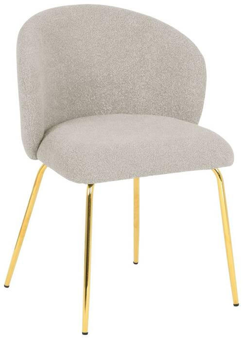 STUHL  in Eisen Bouclé Metall, Textil  - Taupe/Goldfarben, Design, Textil/Metall (57/79/59cm) - Xora