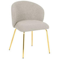 STUHL  in Eisen Bouclé  - Taupe/Goldfarben, Design, Textil/Metall (57/79/59cm) - Xora
