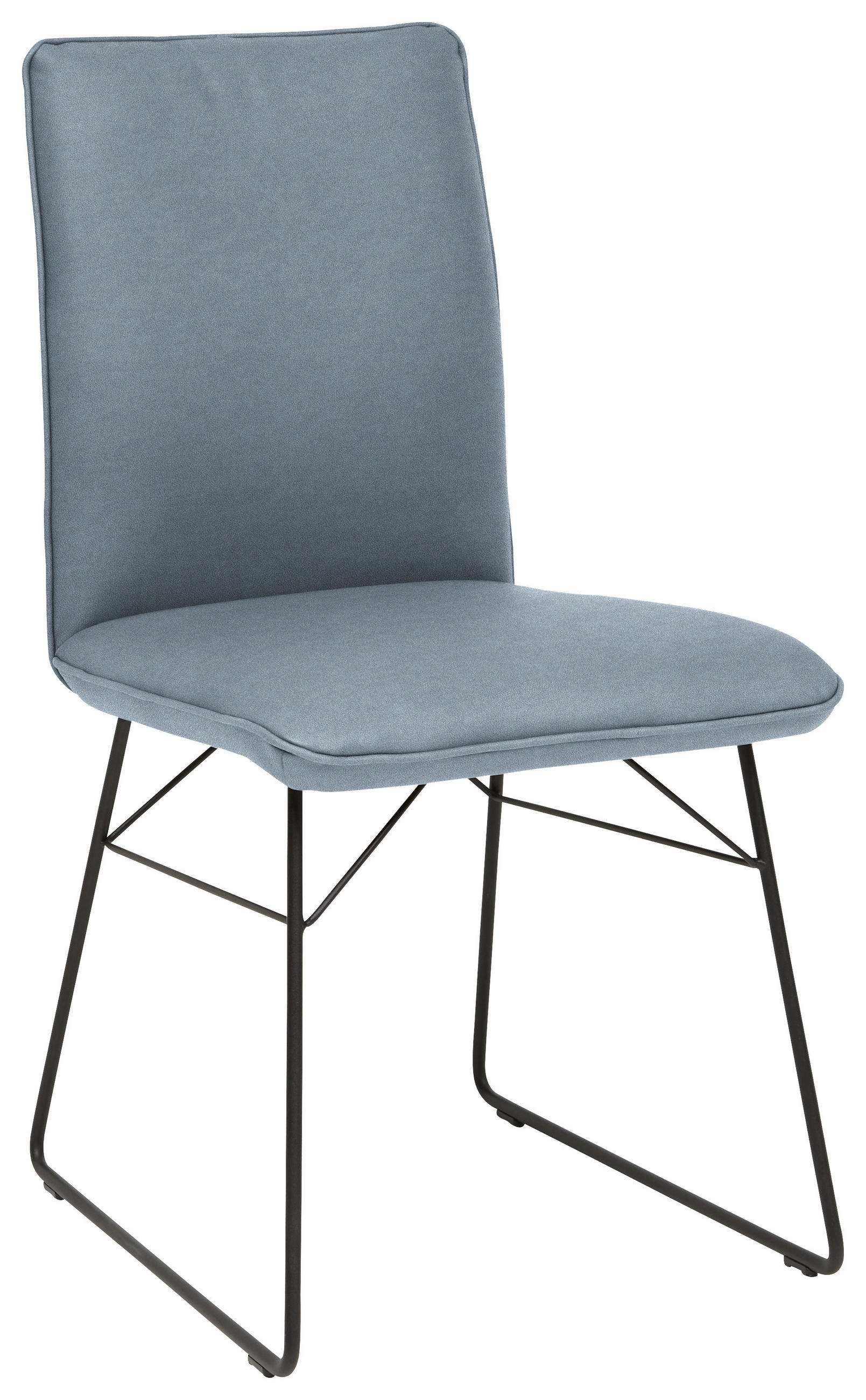 STUHL  in Stahl Mikrofaser Metall, Textil  - Blau/Schwarz, Design, Textil/Metall (46/91/60cm) - Dieter Knoll