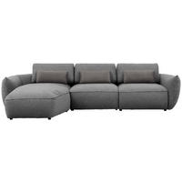 ECKSOFA  in Chenille Dunkelgrau  190/340 cm  - Dunkelgrau/Schwarz, Design, Kunststoff/Textil (190/340cm) - Belluti