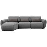 ECKSOFA  in Chenille Dunkelgrau  190/340 cm  - Dunkelgrau/Schwarz, Design, Kunststoff/Textil (190/340cm) - Belluti