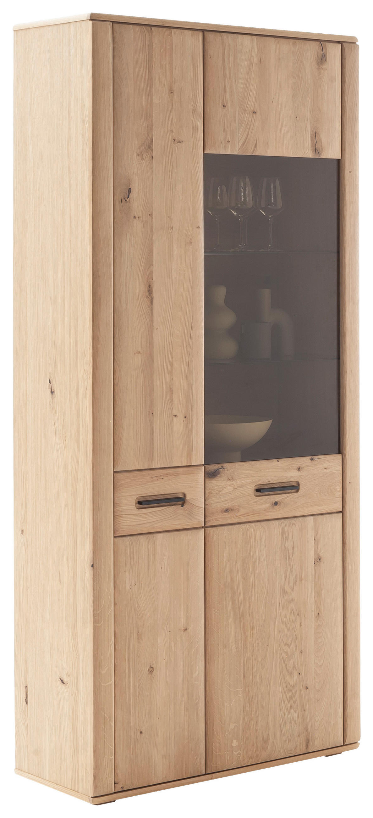 VITRINE Eichefarben  94/208/37 cm  - Eichefarben/Anthrazit, Konventionell, Glas/Holz (94/208/37cm) - Cantus