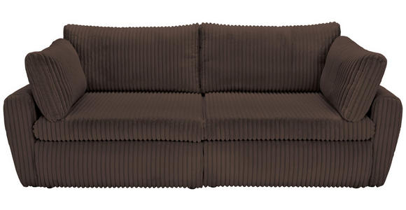 SCHLAFSOFA  in Cord, Plüsch Dunkelbraun  - Dunkelbraun/Schwarz, MODERN, Kunststoff/Textil (240/90/120cm) - Carryhome
