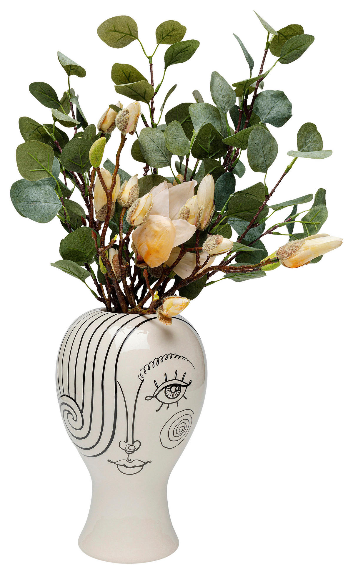 VÁZA, keramika, 30 cm - černá/vysoce lesklá bílá, Konvenční, keramika (19/30/19cm) - Kare-Design