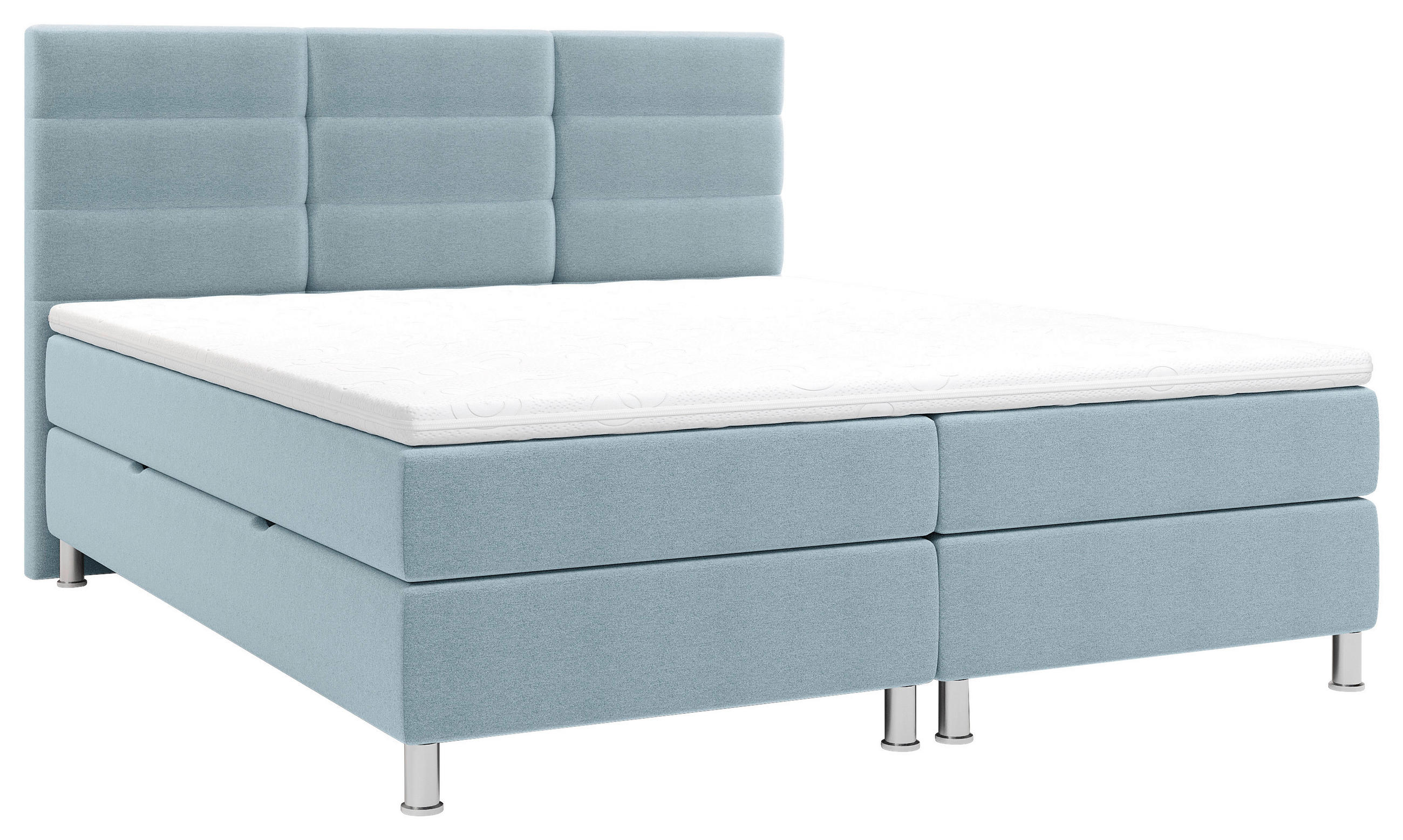 BOXBETT 180/200 cm  in Türkis  - Türkis/Chromfarben, KONVENTIONELL, Textil/Metall (180/200cm) - Carryhome