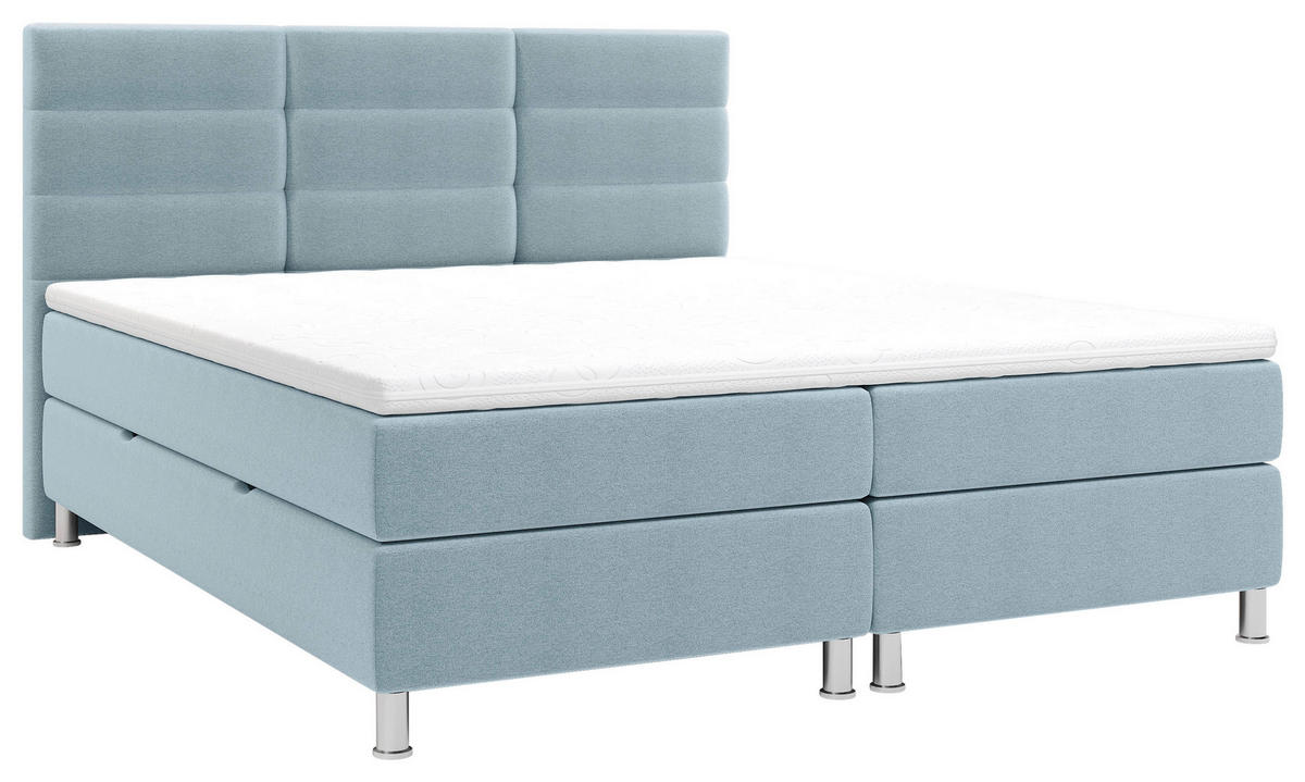 BOXBETT 180/200 cm  in Türkis  - Türkis/Chromfarben, KONVENTIONELL, Textil/Metall (180/200cm) - Carryhome