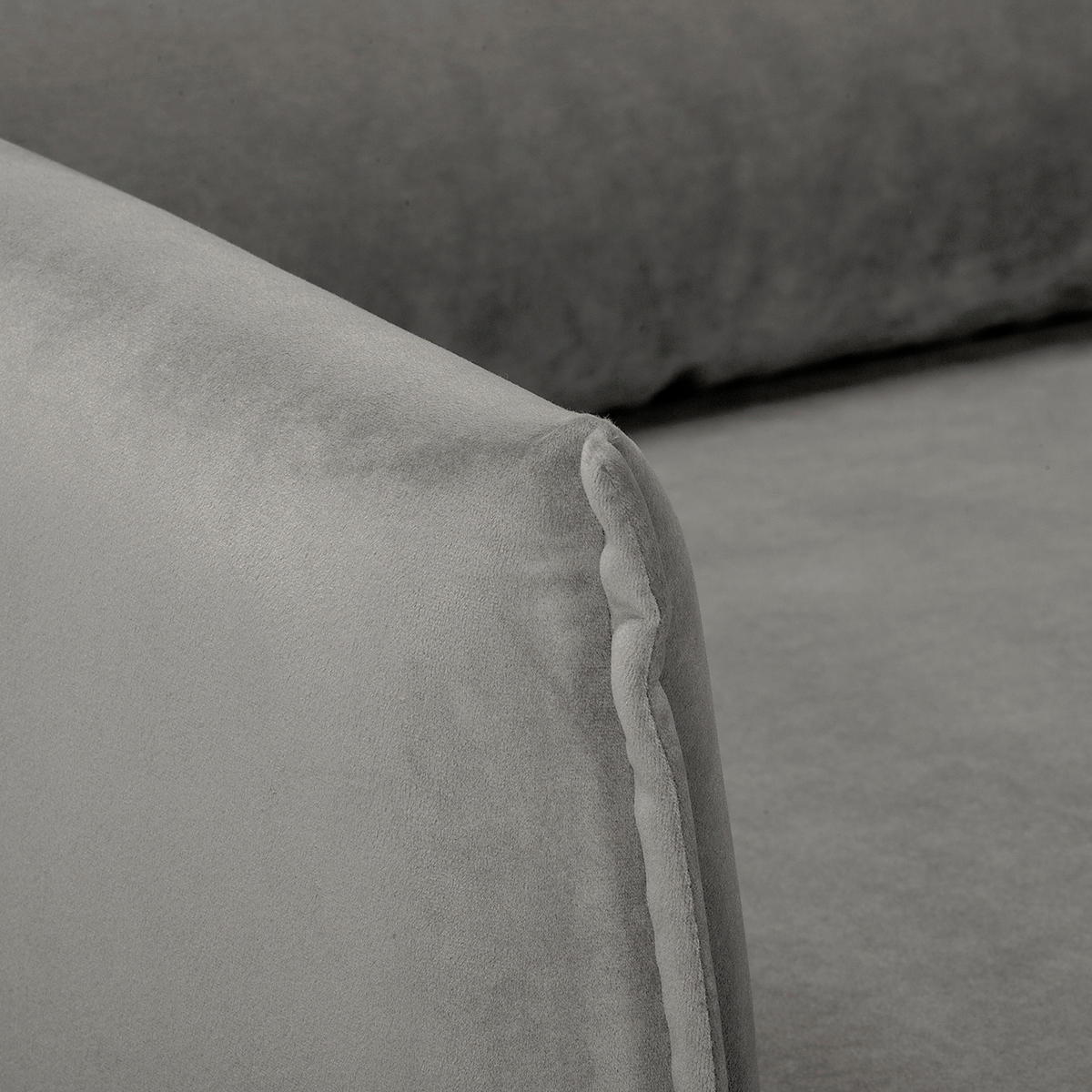 SESSEL in Samt Grau  - Schwarz/Grau, Design, Holz/Textil (74/86/100cm) - P & B