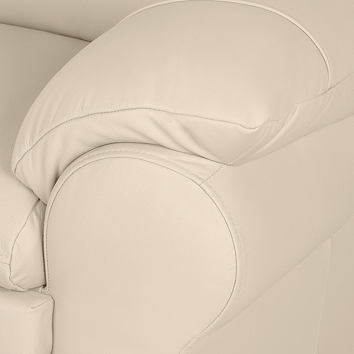 2-SITZER-SOFA in Echtleder Beige  - Beige/Schwarz, Design, Leder/Kunststoff (150/92/85cm) - Livetastic