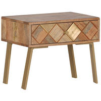 NACHTSCHRANK 50/40/35 cm Mangoholz massiv  - Goldfarben/Naturfarben, Design, Holz/Metall (50/40/35cm) - Landscape