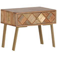 NACHTSCHRANK 50/40/35 cm Mangoholz massiv  - Goldfarben/Naturfarben, Design, Holz/Metall (50/40/35cm) - Landscape
