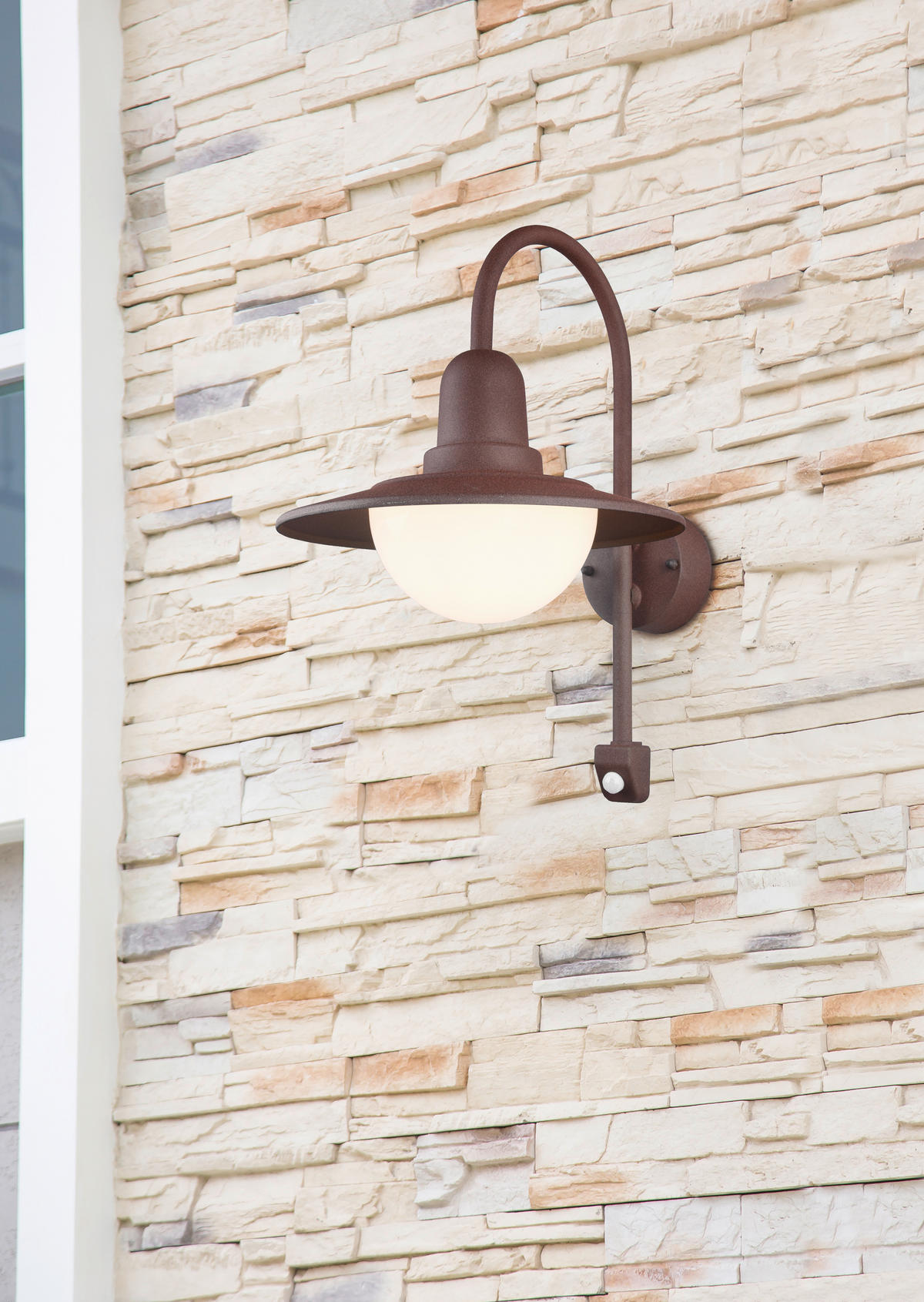 AUßENWANDLEUCHTE 30/45,5/38 cm   - Rostfarben/Weiß, KONVENTIONELL, Glas/Metall (30/45,5/38cm) - Trio Leuchten