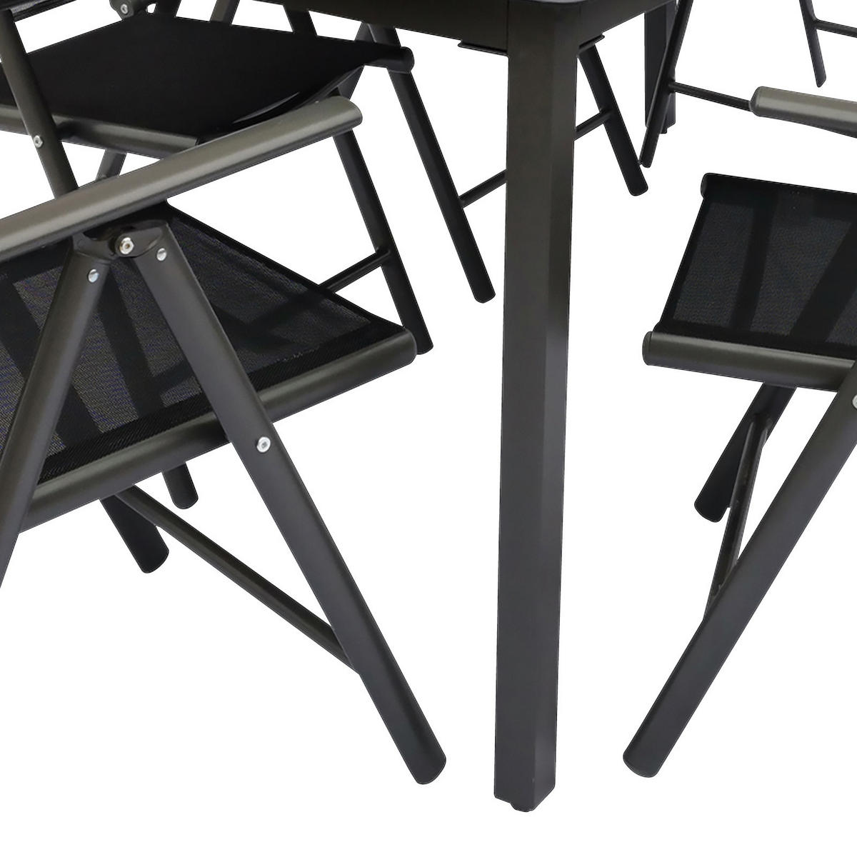 GARTENGARNITUR 7-teilig Aluminium  - Anthrazit/Schwarz, Basics, Metall (190/73/90cm) - MID.YOU