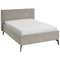 POLSTERBETT 140/200 cm  in Greige  - Greige/Birkefarben, Design, Holz/Textil (140/200cm) - home24