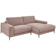 ECKSOFA in Feincord Altrosa  - Schwarz/Altrosa, Design, Textil/Metall (253/177cm) - Dieter Knoll